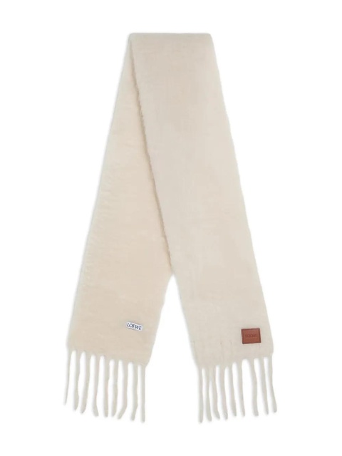 LOEWE brushed-finish scarf - White - zdjęcie produktu nr 1