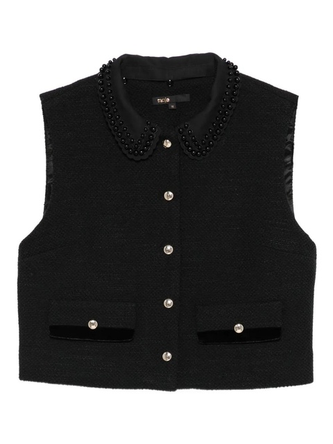 Maje beaded-collar pocket top - Black - zdjęcie produktu nr 1