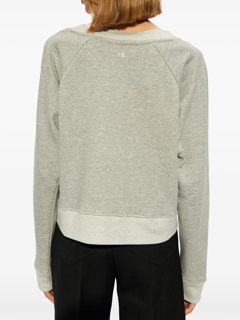 Victoria Beckham logo-embroidered boat-neck sweatshirt - Grey - zdjęcie produktu nr 2