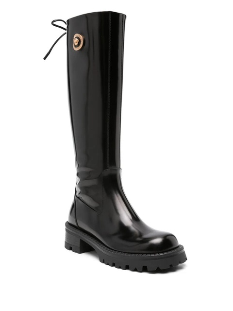 Versace Alia leather knee-high boots - Black - zdjęcie produktu nr 2