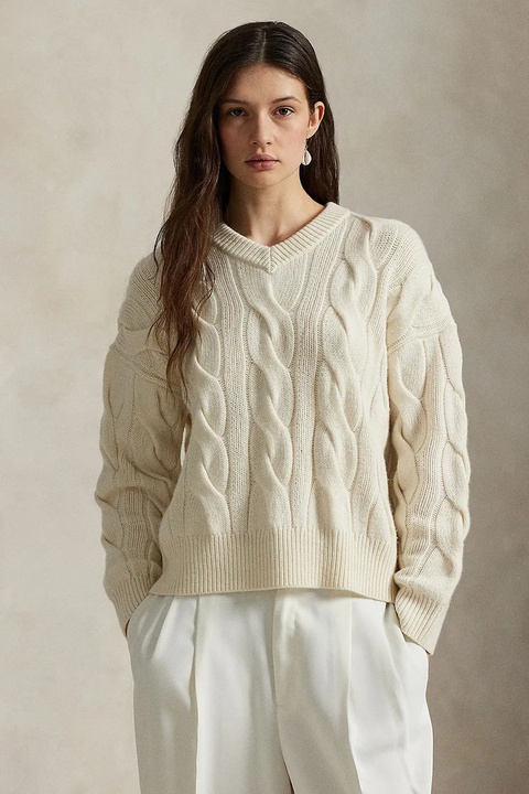 Polo Ralph Lauren sweter wełniany damski kolor biały 211972127 - zdjęcie produktu nr 1