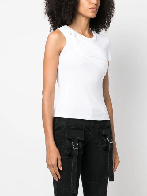 Blumarine twist-detail cotton T-shirt - White - zdjęcie produktu nr 2
