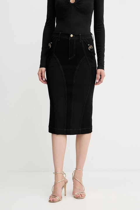 Versace Jeans Couture spódnica kolor czarny mini ołówkowa 79HAE84M DT037 - zdjęcie produktu nr 1
