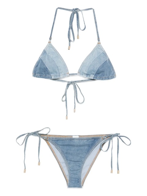 ZIMMERMANN denim patchwork bikini - Blue - zdjęcie produktu nr 1