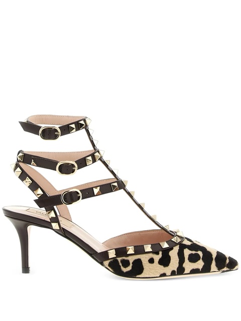 Valentino Garavani 65mm rockstud calf hair pumps - Neutrals - zdjęcie produktu nr 1