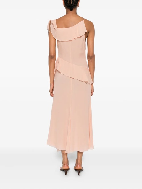 Blumarine ruffled-trim silk maxi dress - Neutrals - zdjęcie produktu nr 2