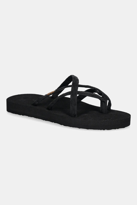 Teva japonki Olowahu damskie kolor czarny na płaskim obcasie 6840 - zdjęcie produktu nr 1