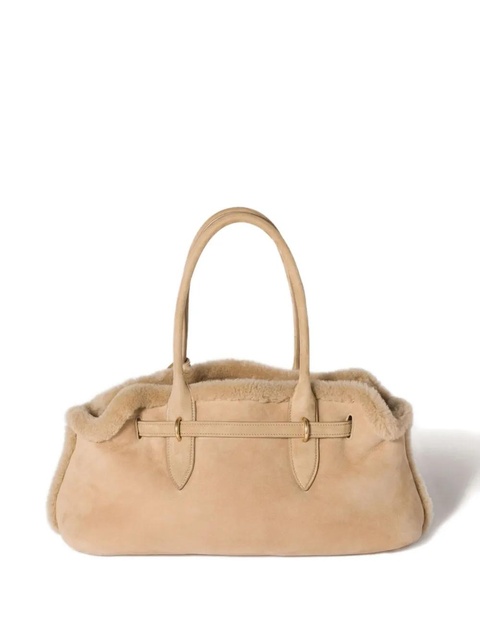 Miu Miu Aventure shearling tote bag - Brown - zdjęcie produktu nr 2