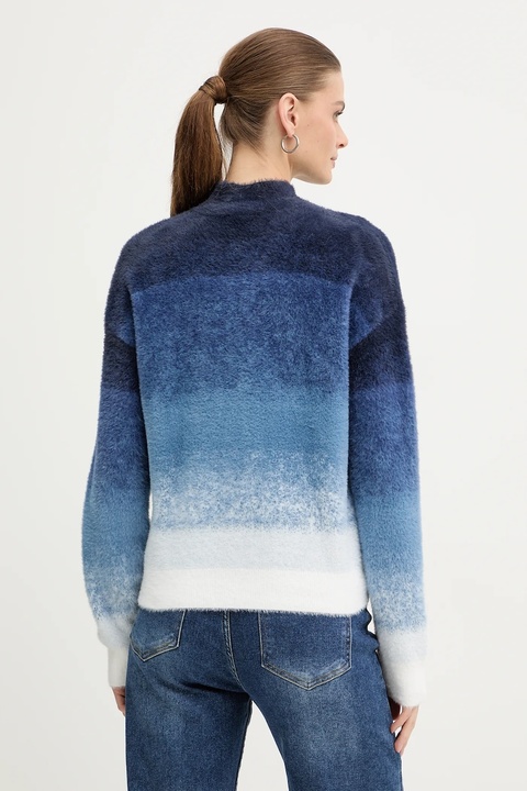 Morgan sweter MDYE damski kolor niebieski z półgolfem MDYE - zdjęcie produktu nr 2