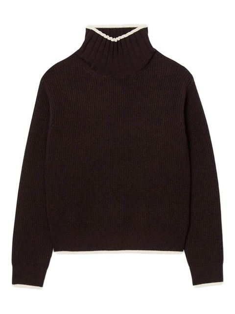 SANDRO ruffled turtleneck sweater - Brown - zdjęcie produktu nr 1