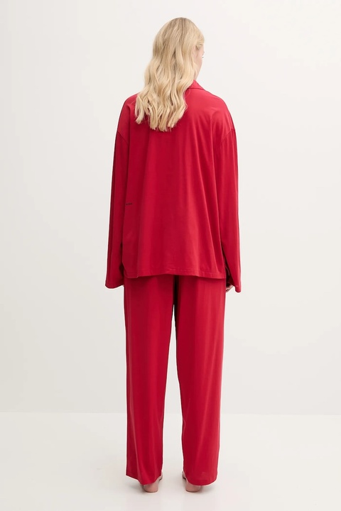 Pangaia piżama bawełniana damska kolor czerwony bawełniana 10002462 - zdjęcie produktu nr 2