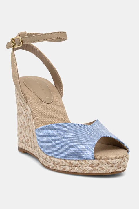 Tommy Hilfiger sandały CHAMBRAY HIGH WEDGE ESPADRILLE kolor niebieski FW0FW08588 - zdjęcie produktu nr 1