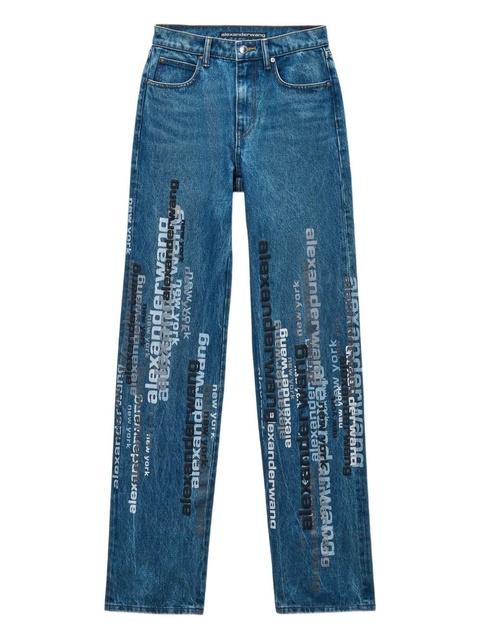 Alexander Wang logo-print jeans - Blue - zdjęcie produktu nr 1