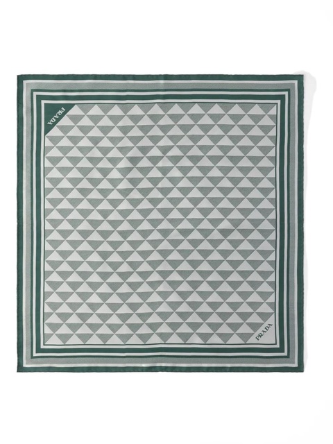Prada Symbole-pattern silk scarf - Neutrals - zdjęcie produktu nr 1