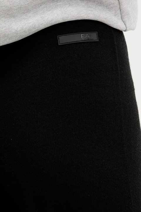 EA7 Emporio Armani spodnie z dodatkiem wełny damskie kolor czarny szerokie high waist AF17576.7W000778 - zdjęcie produktu nr 2