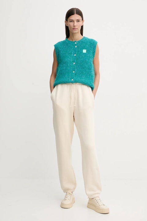 American Vintage spodnie dresowe damskie kolor beżowy gładkie FIK05A - zdjęcie produktu nr 2