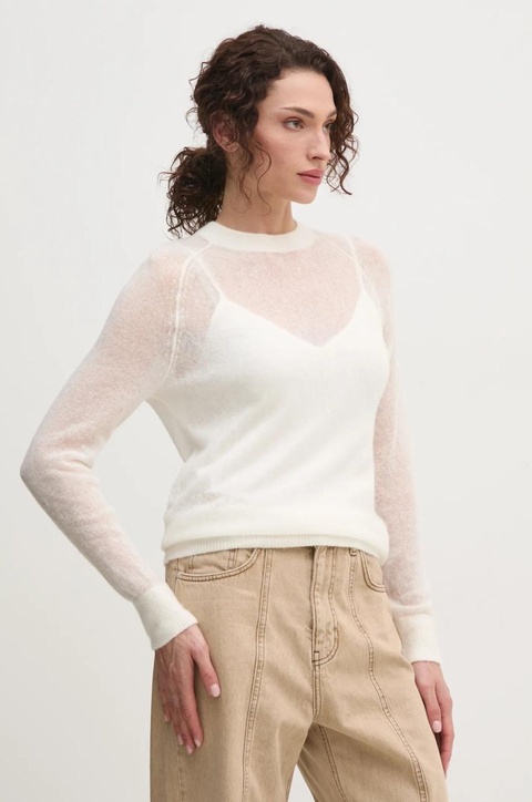 Guess sweter z wełną IZABELLA damski kolor beżowy lekki W5RR06 Z3HQ0 - zdjęcie produktu nr 1