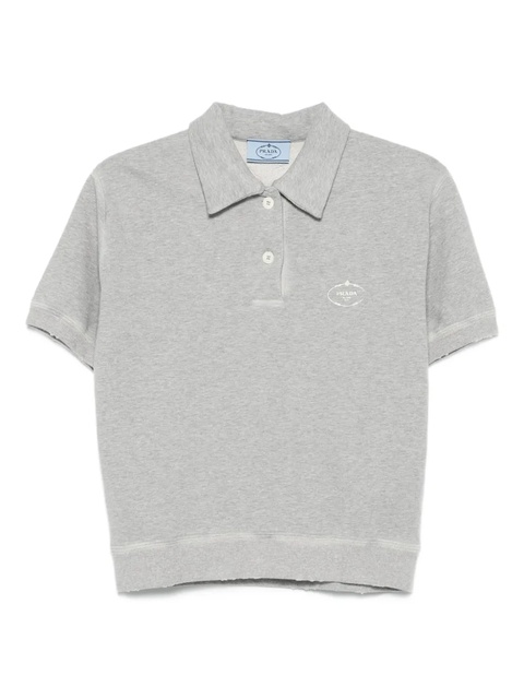 Prada logo-print polo top - Grey - zdjęcie produktu nr 1