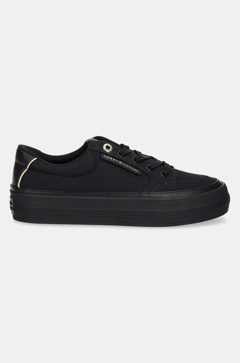 Tommy Hilfiger tenisówki ESSENTIAL VULC TEXTILE SNEAKER damskie kolor czarny FW0FW08323 - zdjęcie produktu nr 2