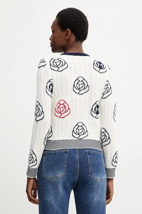 Marella sweter z wełną damski kolor biały 2523366114200 - zdjęcie produktu nr 1