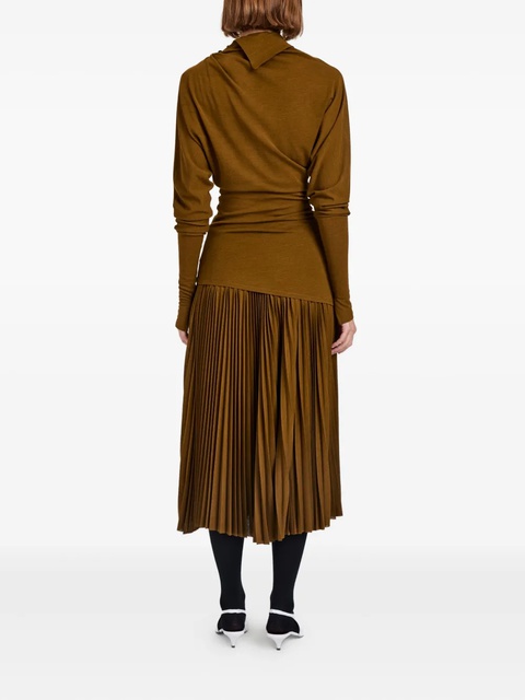 Proenza Schouler drapped-neck pleated top - Brown - zdjęcie produktu nr 2