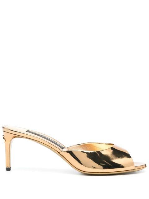 Dolce & Gabbana 70mm metallic-finish leather sandals - Gold - zdjęcie produktu nr 1