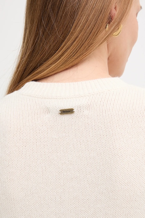 Barbour sweter wełniany damski kolor beżowy LKN1666 - zdjęcie produktu nr 1