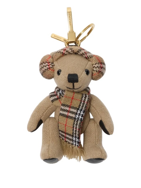 Burberry Thomas Bear check-scarf bag charm - Neutrals - zdjęcie produktu nr 2
