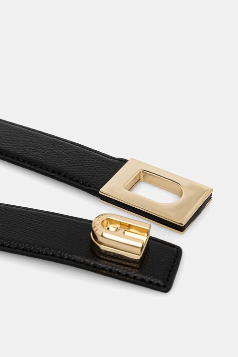 Furla pasek skórzany damski kolor czarny WC00065 ARE000 O6000 - zdjęcie produktu nr 2