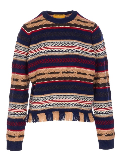 Guest In Residence striped fringed sweater - Blue - zdjęcie produktu nr 1