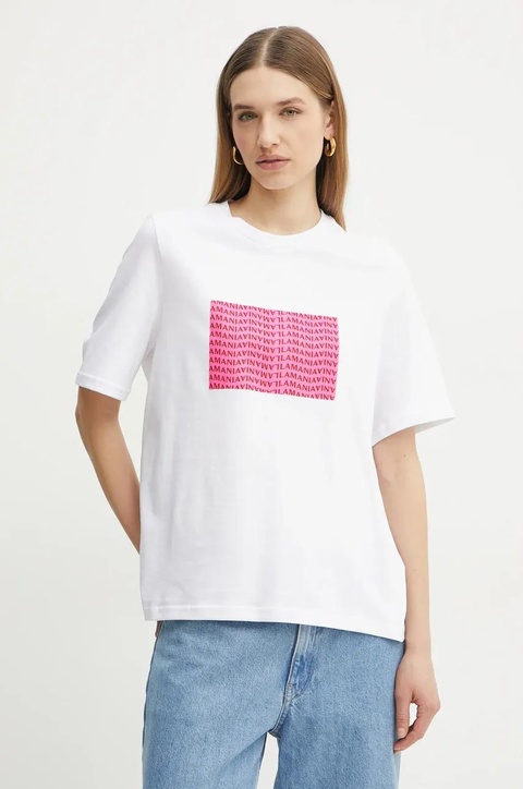 La Mania t-shirt bawełniany damski kolor różowy - zdjęcie produktu nr 1