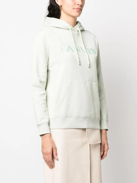 Lanvin logo-embroidered hoodie - Green - zdjęcie produktu nr 2