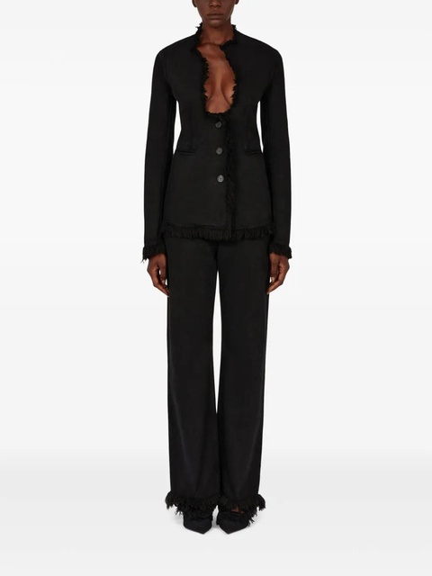 Ferragamo fringed straight-leg jeans - Black - zdjęcie produktu nr 1