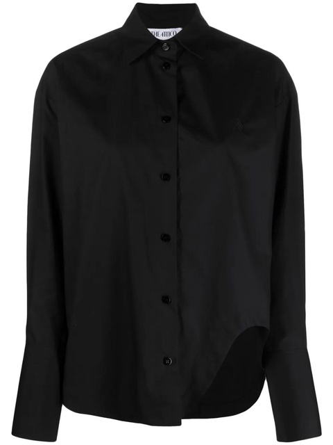 The Attico Eliza logo-embroidered cotton shirt - Black - zdjęcie produktu nr 1