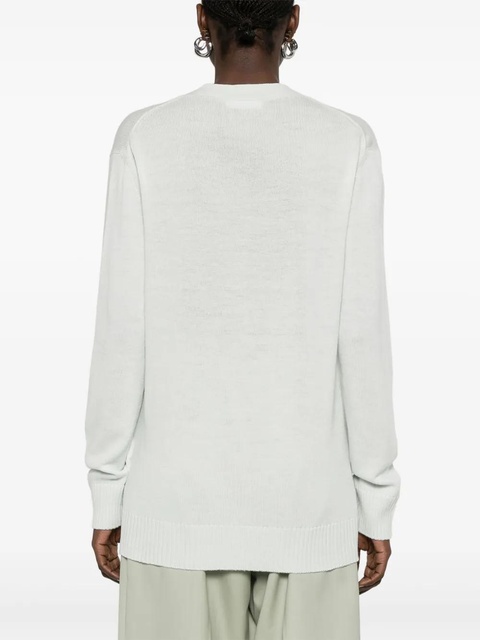 Jil Sander logo-embroidered cardigan - Green - zdjęcie produktu nr 2