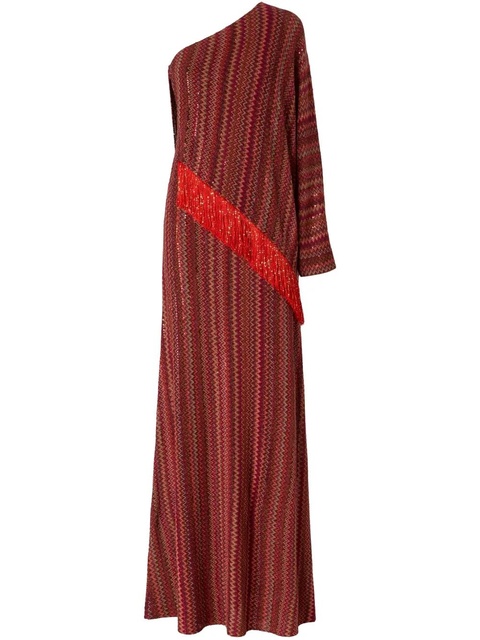 Missoni zigzag one-shoulder dress - Red - zdjęcie produktu nr 1