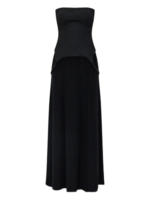 MISBHV pinstripe-panel dress - Black - zdjęcie produktu nr 1