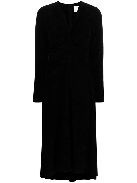 ISABEL MARANT long-sleeved V-neck midi dress - Black - zdjęcie produktu nr 1