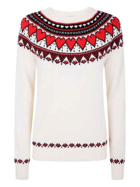 MC2 Saint Barth nordic-style heart print sweater - White - zdjęcie produktu nr 1