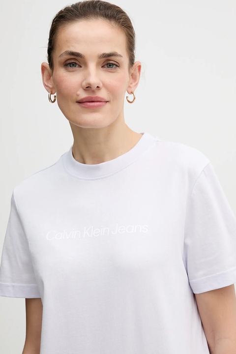 Calvin Klein Jeans t-shirt bawełniany damski kolor fioletowy LV047C912G - zdjęcie produktu nr 2