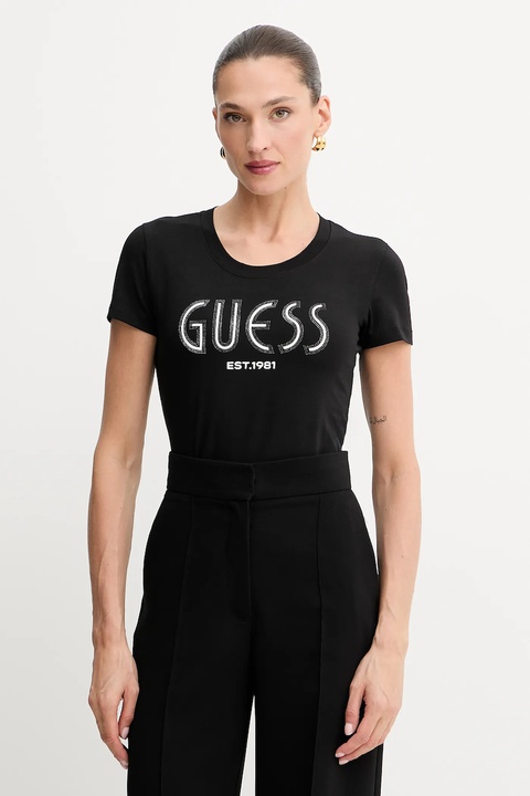 Guess t-shirt damski kolor czarny W5YI05 J1314 - zdjęcie produktu nr 1