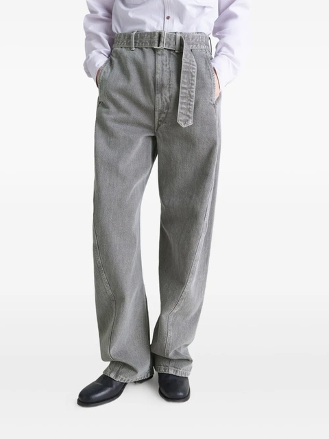 LEMAIRE buckle-closure panelled trousers - Grey - zdjęcie produktu nr 2
