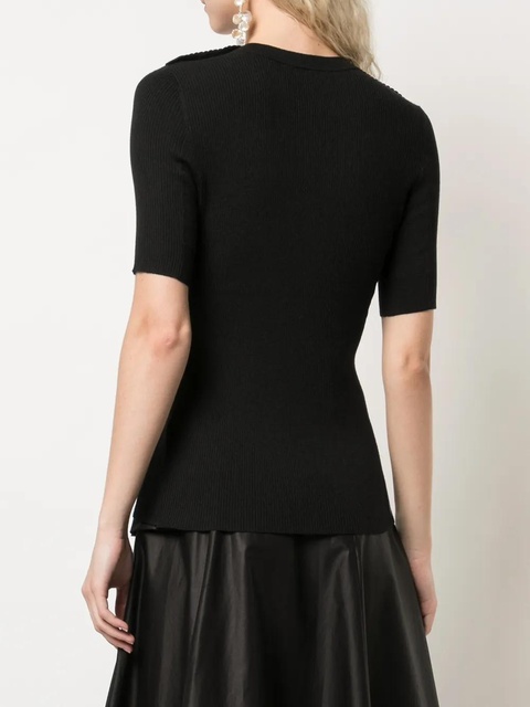 3.1 Phillip Lim picôt-stitch ribbed T-shirt - Black - zdjęcie produktu nr 2