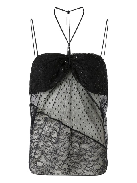 PINKO lace-paneled sequin blouse - Black - zdjęcie produktu nr 1