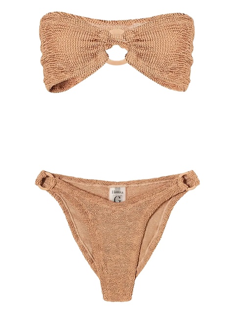 Hunza G ring-detail bandeau bikini - Neutrals - zdjęcie produktu nr 1