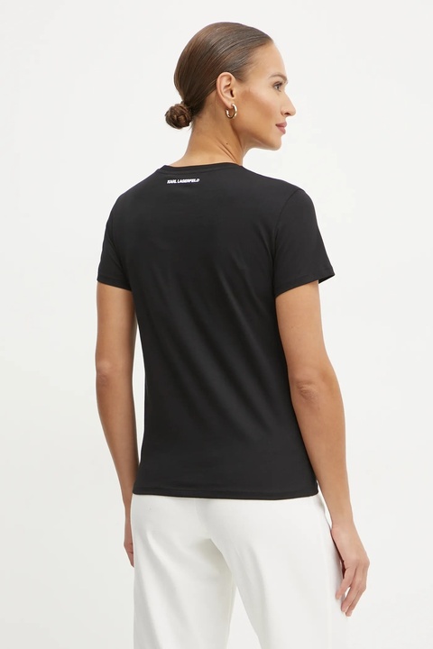 Karl Lagerfeld t-shirt bawełniany damski kolor czarny A1W17131 - zdjęcie produktu nr 1