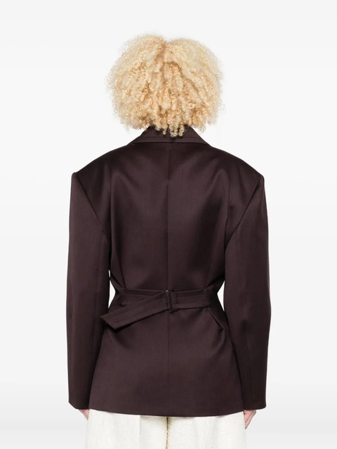 Magda Butrym double-breasted pinstripe-detail blazer - Red - zdjęcie produktu nr 2