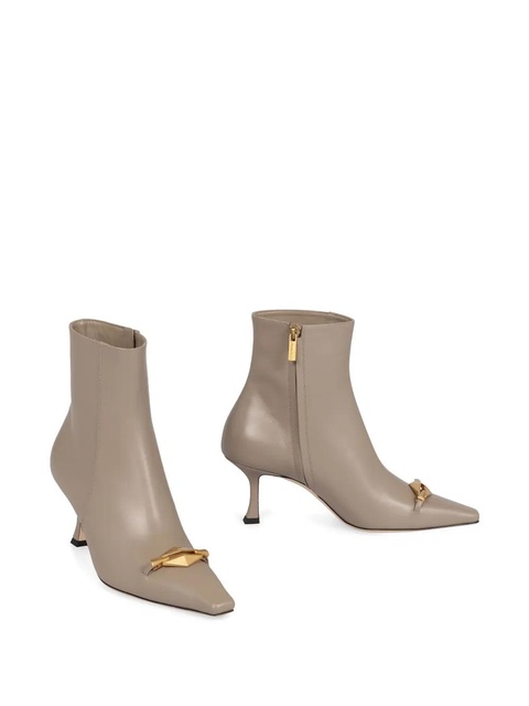 Jimmy Choo 70mm pointed-toe leather boots - Neutrals - zdjęcie produktu nr 1