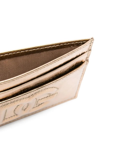 Dolce & Gabbana embossed-logo metallic-effect wallet - Gold - zdjęcie produktu nr 2