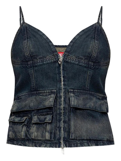 Diesel De-Mellis-S zip-front flap-pocket top - Black - zdjęcie produktu nr 1